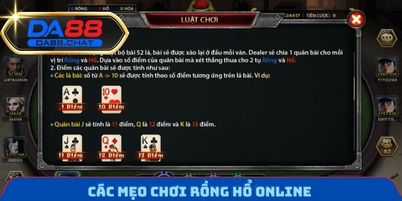 Các mẹo chơi rồng hổ Online